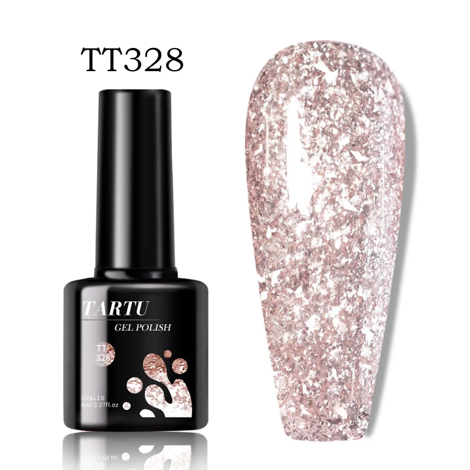 8 مللي الوردي بريق المجسم بريق هلام مسمار البولندية القابلة للإزالة LED/الأشعة فوق البنفسجية طويلة الأمد بريق الترتر المنزل مسمار الفن صالون