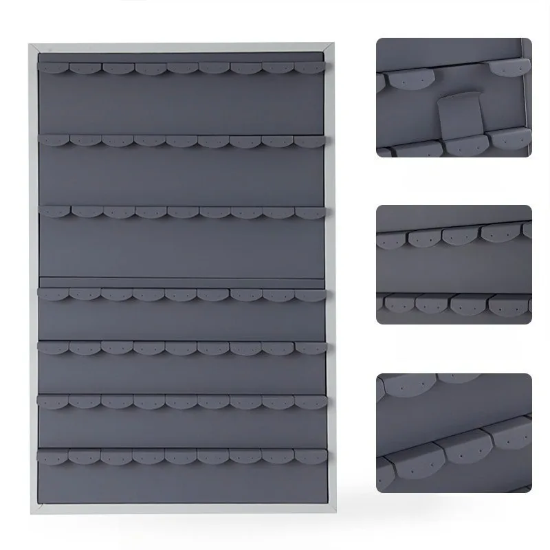 Leather Jewelry Display Stand Jeweler Necklace Display Rack Wall Mounted Ring Storage Holder Grey Bracelet Organizer Racks