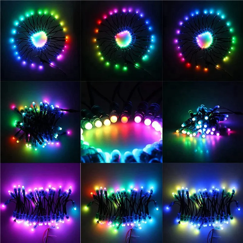 Hot-100 Pz WS2811 RGB LED Pixel Luce Indirizzabile Individualmente 12 Mm Diffusa Digitale Pixel a Colori Modulo Luce DC12V