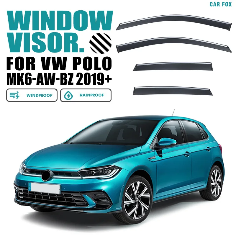 

Для Volkswagen VW Polo 2005-2019+ Дефлекторы окон, козырьки от дождя и солнца, защита от ветра, автомобильные аксессуары