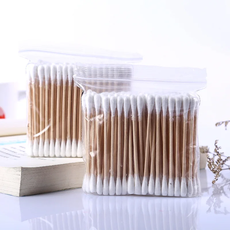 Wholesale Supply Of Double -Headed Cotton Swab Makeup Brush 200Bags/Set Makeup Rod To Make Ear Makeup Wood Cotton Swab