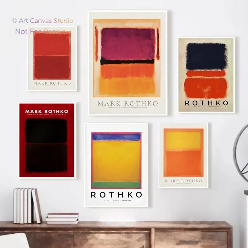 Mark Rothko Exhibition Series Poster Print Canvas Art Pictures Home for Living Room and Bedroom Wall Decor Frameless Painting