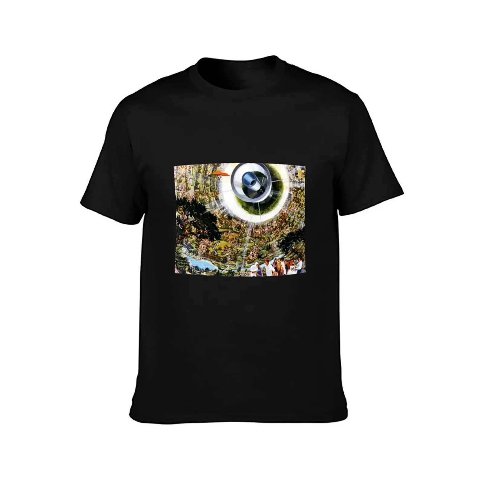 Bernal sphere space habitat T-Shirt, Summer Casual Cotton Tee, Oversized Streetwear Tops, Vintage Graphic Print, 100% Cotton