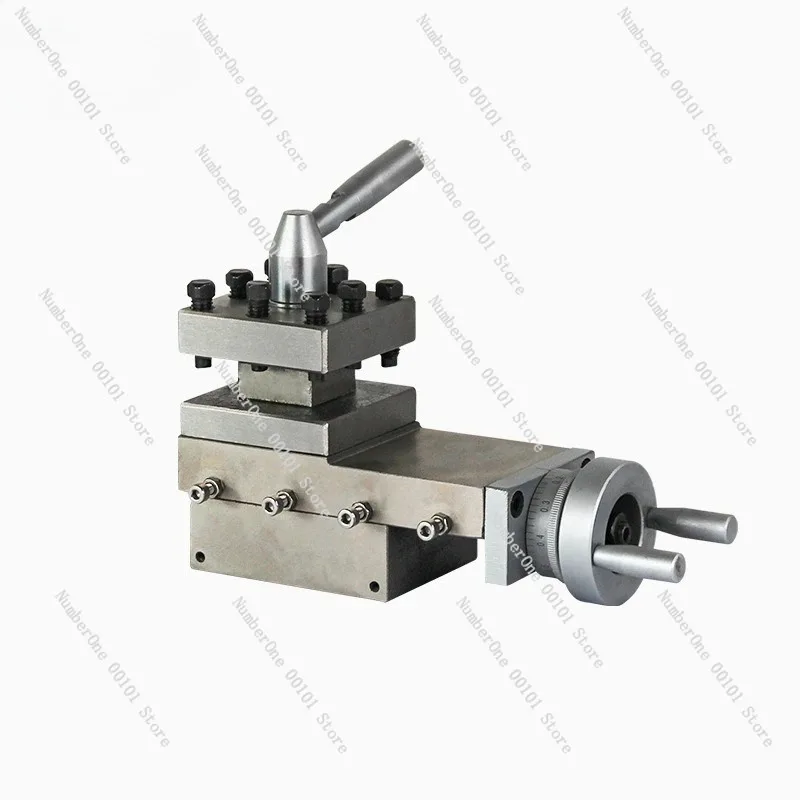 Lathe Tool Holder Set, Small Machine Tool Square Turret Holder Assembly with Tray, CNC Accessories for Milling Machine
