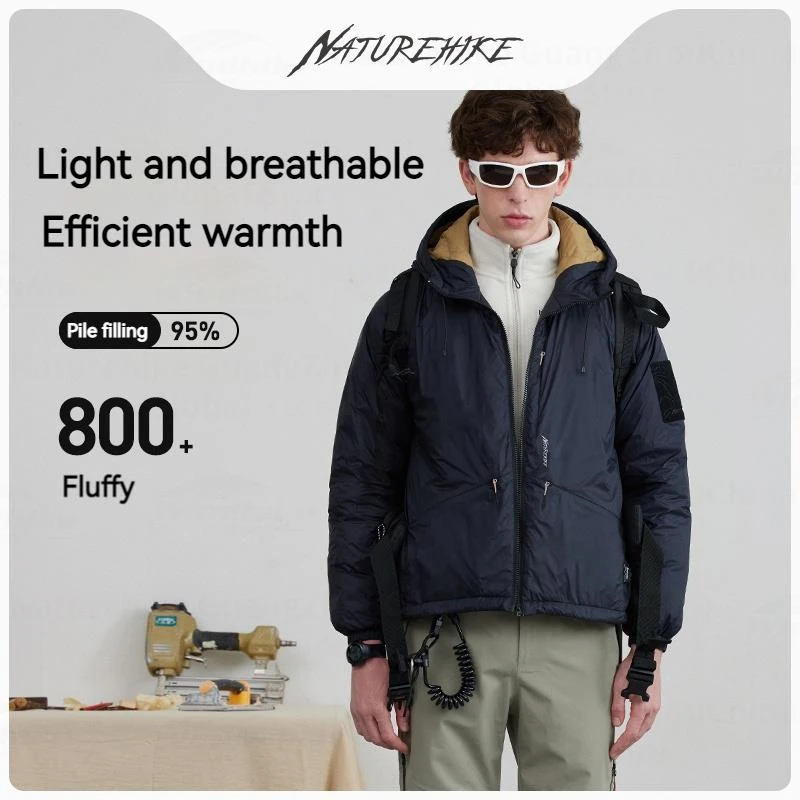 Naturehike Fashion Down Hooded Jacket 800FP Warm Breathable Ultralight Travel Coat Spring Autumn Goose Down Jacket Men Women