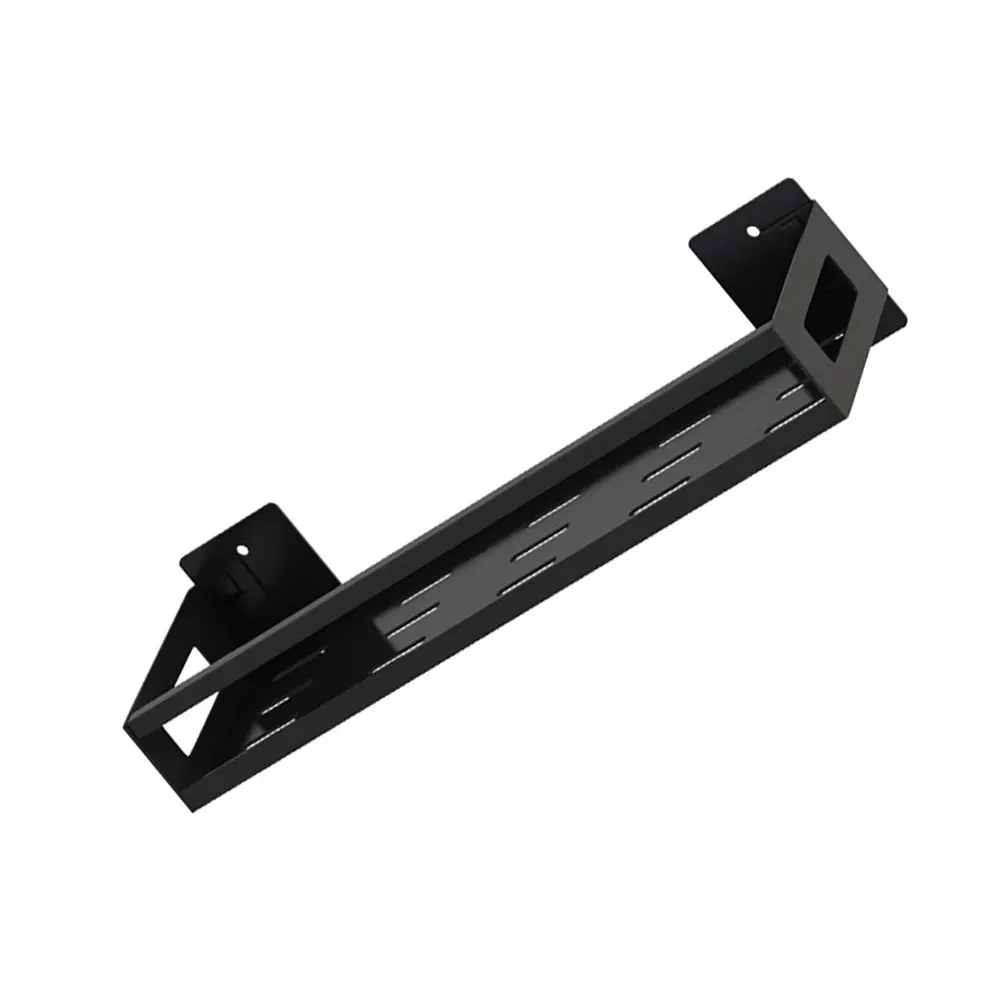 1Pcs Wall Mounted Punch Seasoning Storage Rack Black Stainless Steel Kitchen Rack Home Bathroom Holder Space Saving