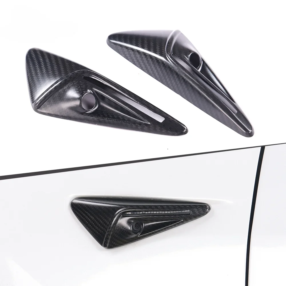 

2PCS Car Accessories Carbon Fiber Protection Side Camera Cover For Teslas Model 3/X/S/Y