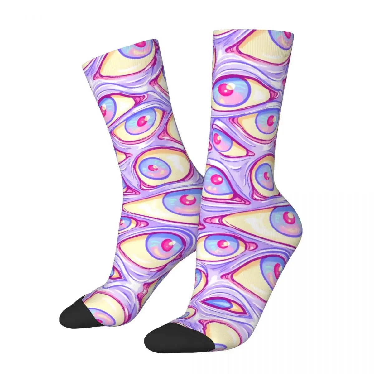 Crazy compression Wall Of Eyes In Sock for Men Harajuku Seamless Pattern Crew Sock Casual