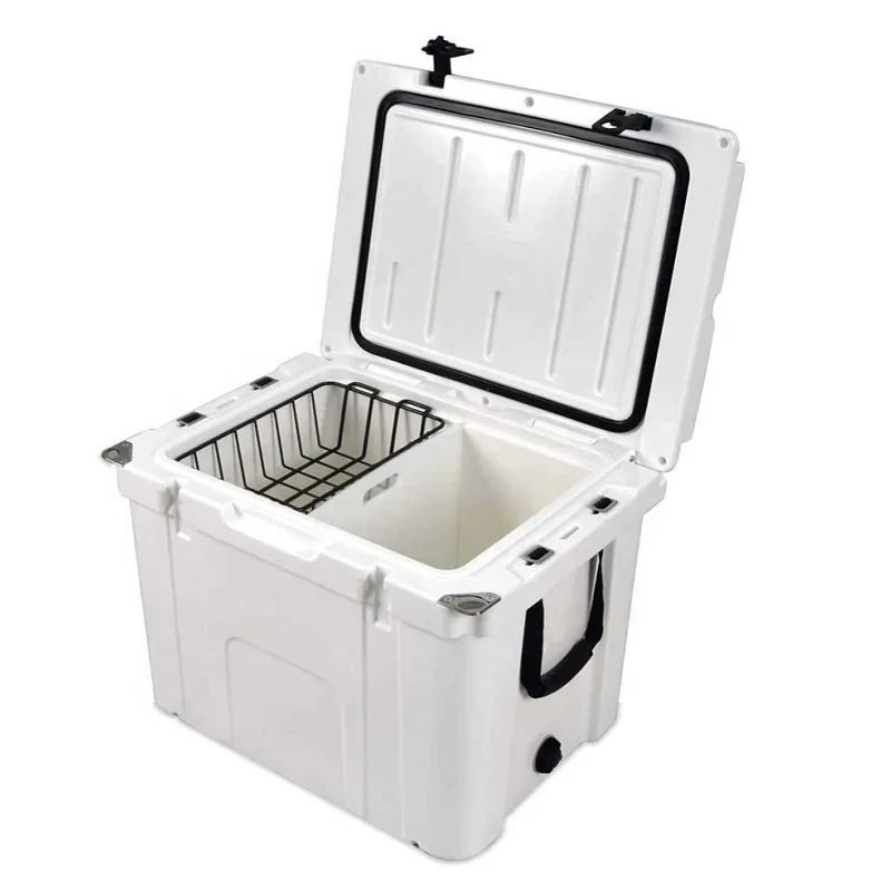 Plastic rotomolded outdoor camping beer 55L hard cooler lunch box with wheels