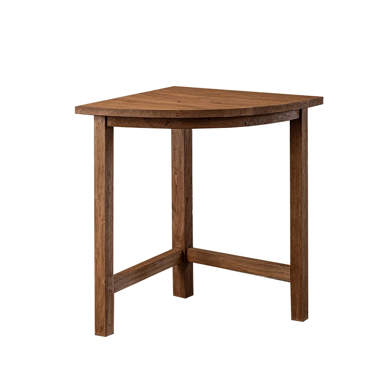 Japanese triangular dining table corner solid wood cafe corner table living room dining room corner table