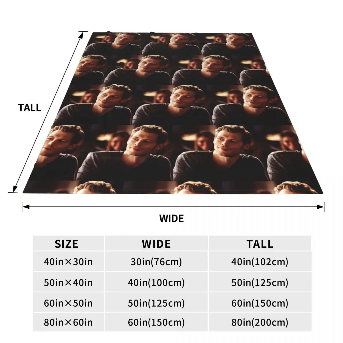 Klaus Mikaelson Blanket Soft Warm Flannel Throw Blanket Plush for Bed Travel Home Couch