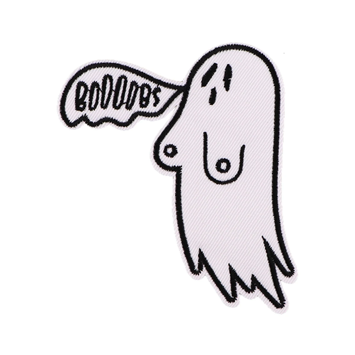 Halloween White Ghost Embroidery Patch, Cartoon Iron On Patches para Vestuário, Jeans costurar adesivos