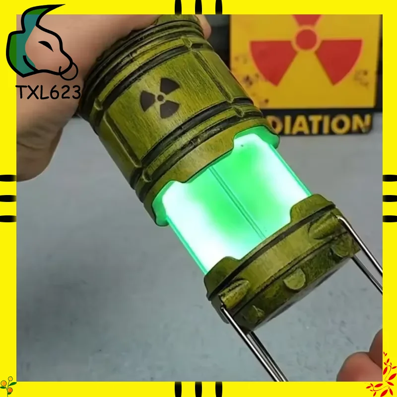 Mini Simulation Nuclear Reactor Lantern Handheld Camping Light Halloween Night Lamp Home Decorative Ornaments Gift