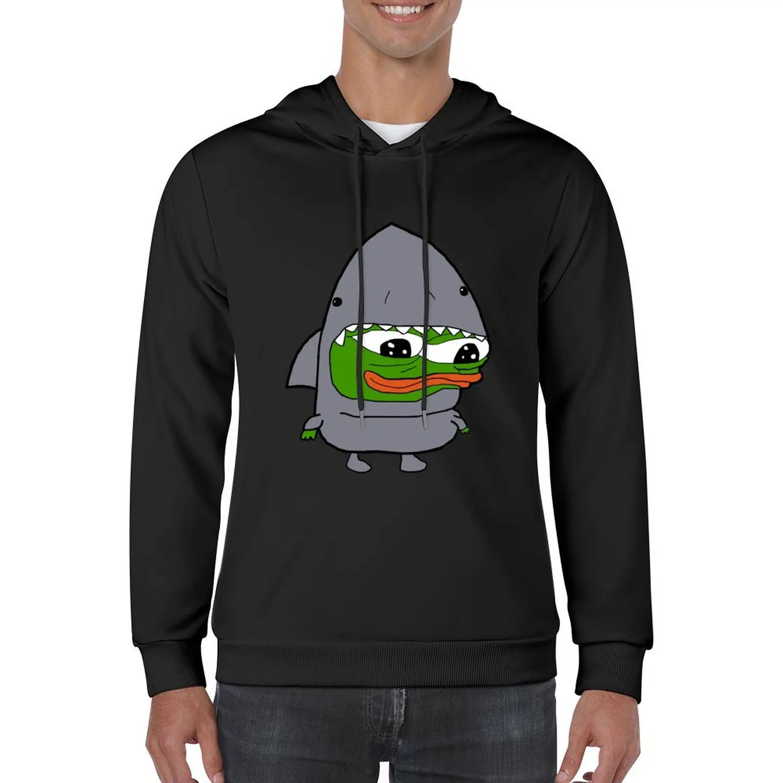 Pepe Cute Shark Apu هوديي ملابس رجالية ملابس للرجال ملابس رجالي قميص بقلنسوة ياباني