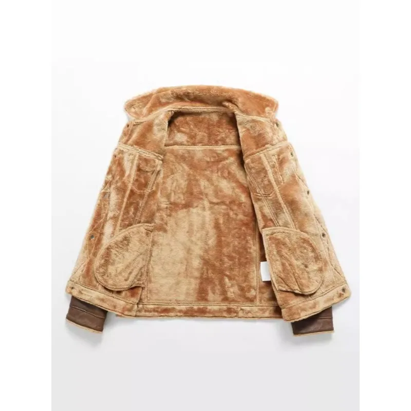 جديد أزياء الرجال قطري سستة الجلود والفراء المتكاملة السترات والمعاطف الذكور الصوف الدافئة سترات من الجلد سليم صالح Jaquetas