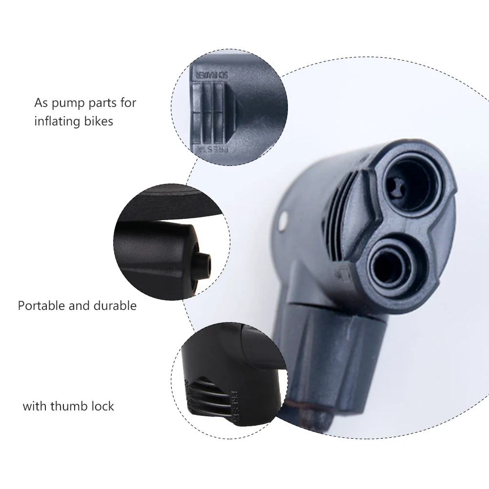 

3 Pcs Air Pump Gas Head Bike Replacement Bicycle Parts Nozzle Black Accessories Adapters