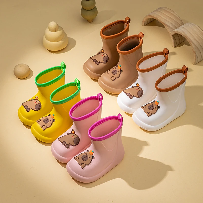 

Capybara Children Rain Boots Baby Boys Girl EVA Non-slip Outdoor Cartoon Dinosaur Rain boots for Kids Waterproof Shoes Water