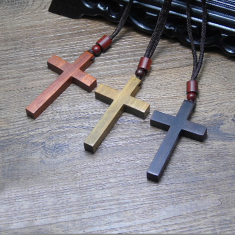 

Natural Wood Cross Pendant Necklaces Mens Cross Necklace Cross Pendant Surfer Necklace Wood Rustic Christian Natural