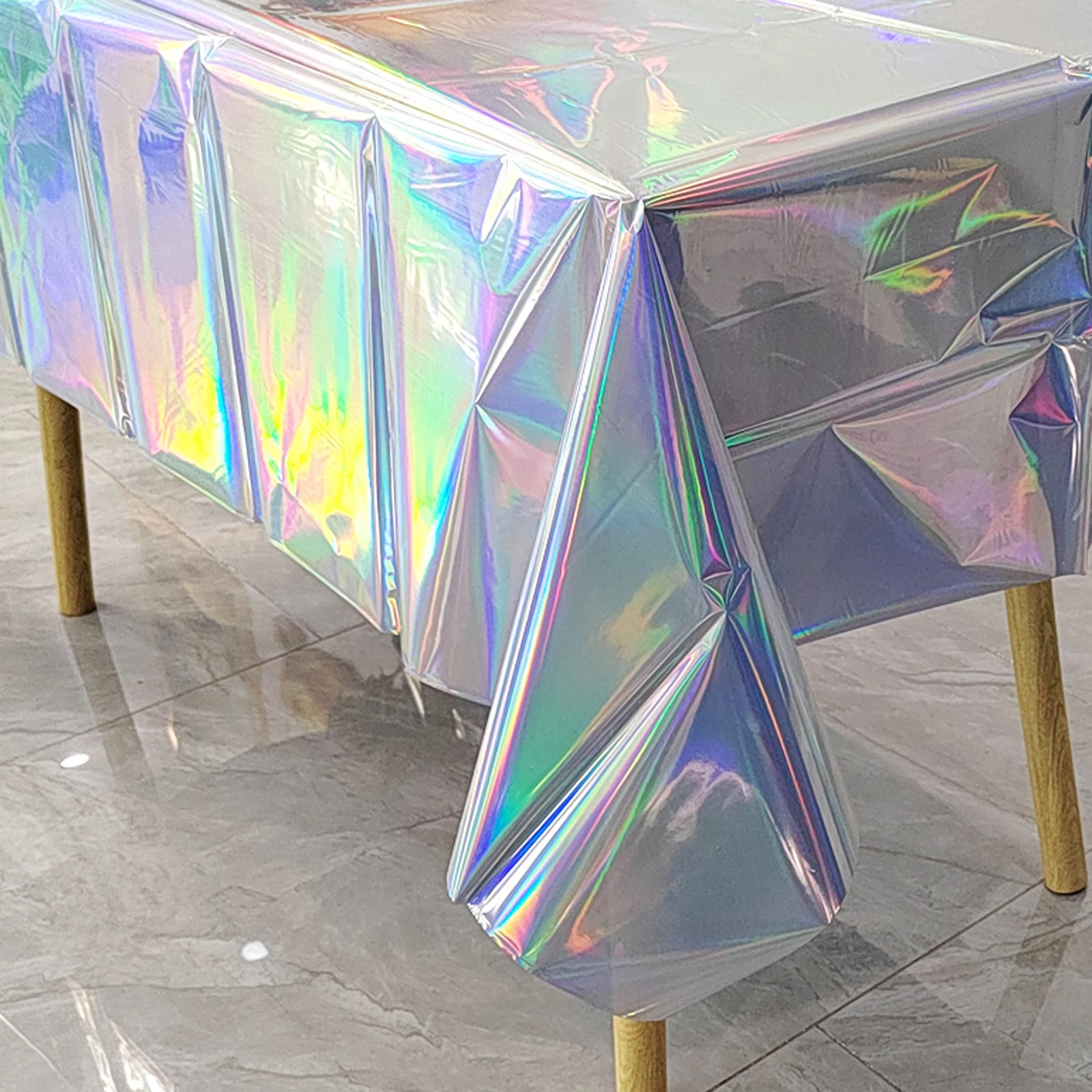 

2pcs Shiny Rectangular Tablecloths Party Supplies Decorative Disposable Table Covers For Birthday Buffet Wedding Decorations