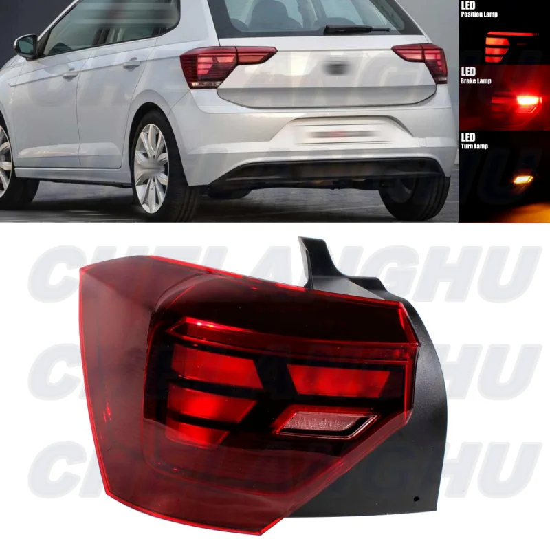 

LED Tail Light For VW Polo Hatchback 2023 2024 Left Outer Side Rear Lamp Brake light Turn Signal Car accessories 2G0945095E