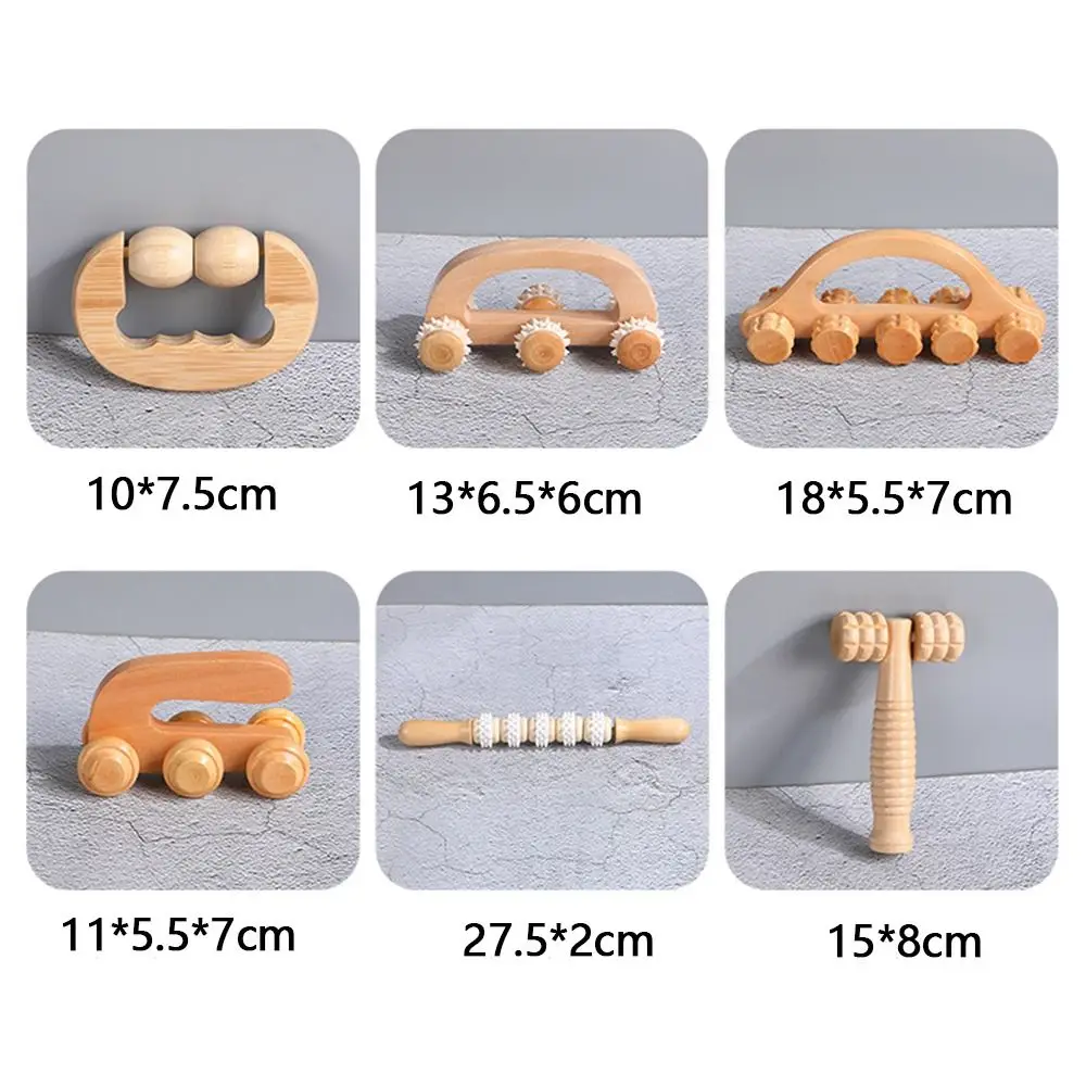 Huishoudelijke Houten Massage Roller Handheld Hand Push Spier Roller Sticks Anti-Cellulite Handmatige Body Massage Tool Wielas