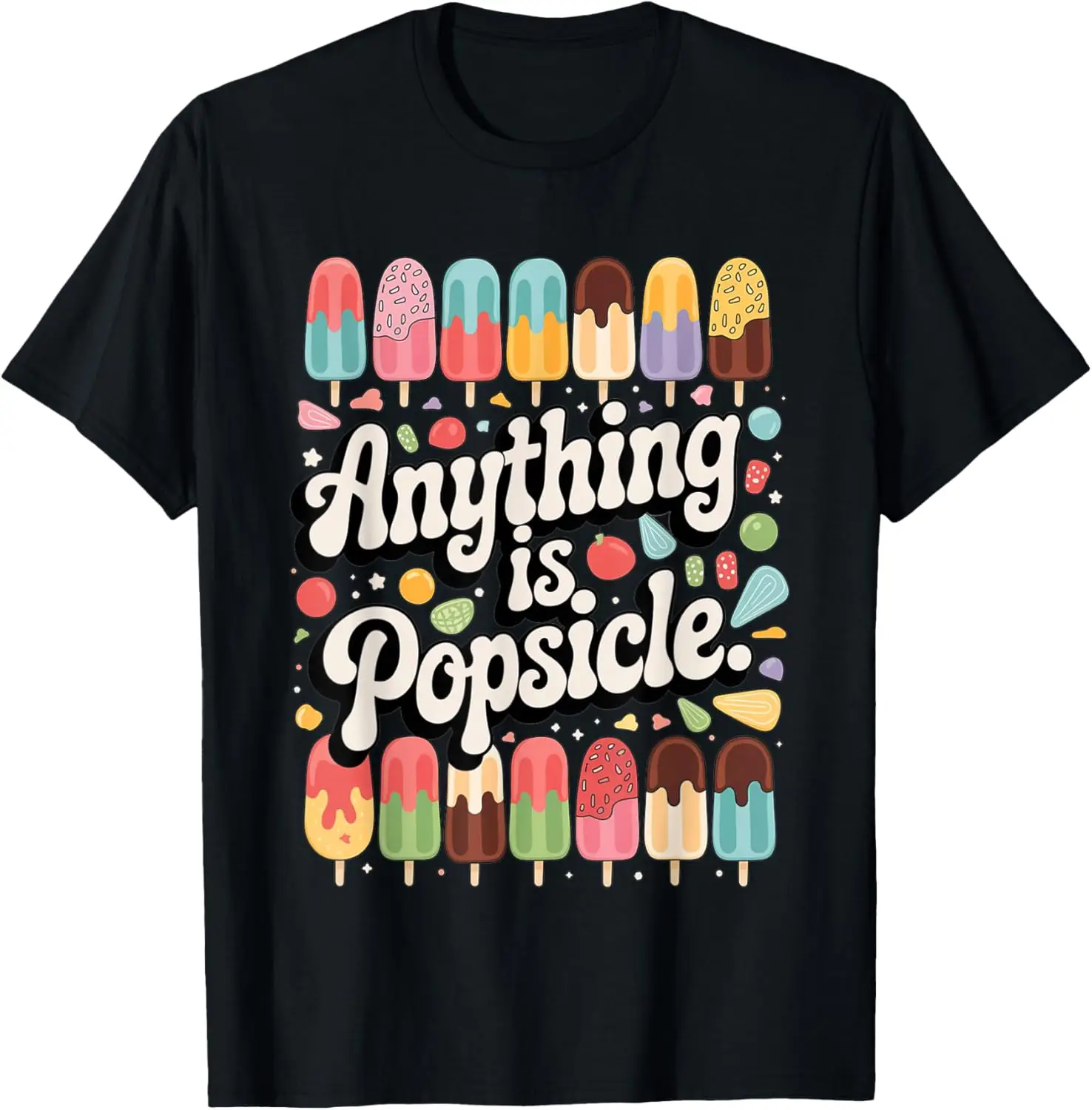 

Anything Is Popsicle Cool Summer Ice Cream Pattern T-Shirt