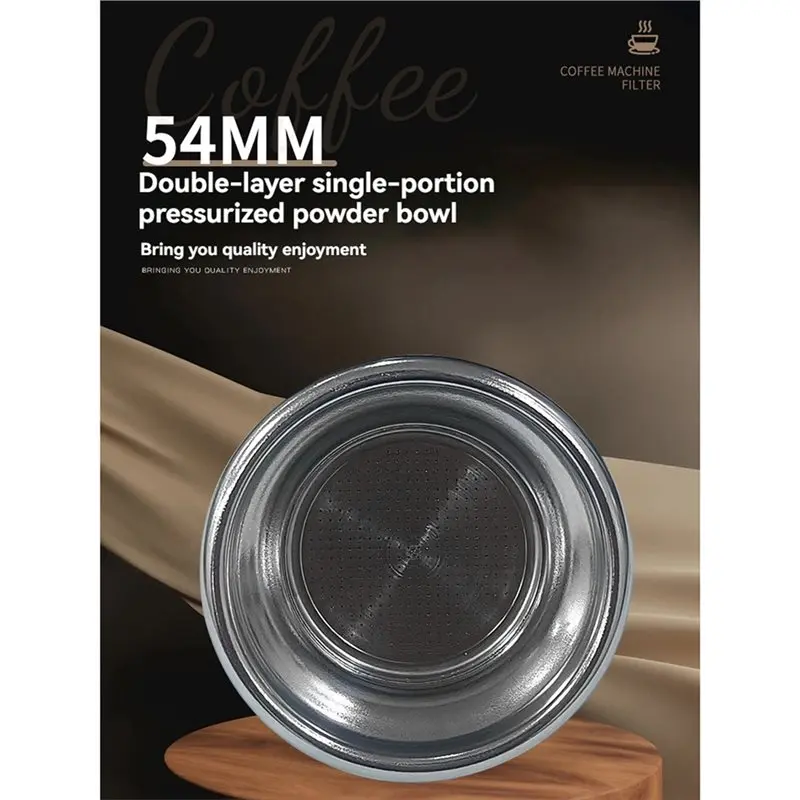 [Todayseller】 For Breville Coffee Machine Compatible 54MM Dual-Layer Single-Cup Coffee Filter Bowl Pressure Release Handle Baske