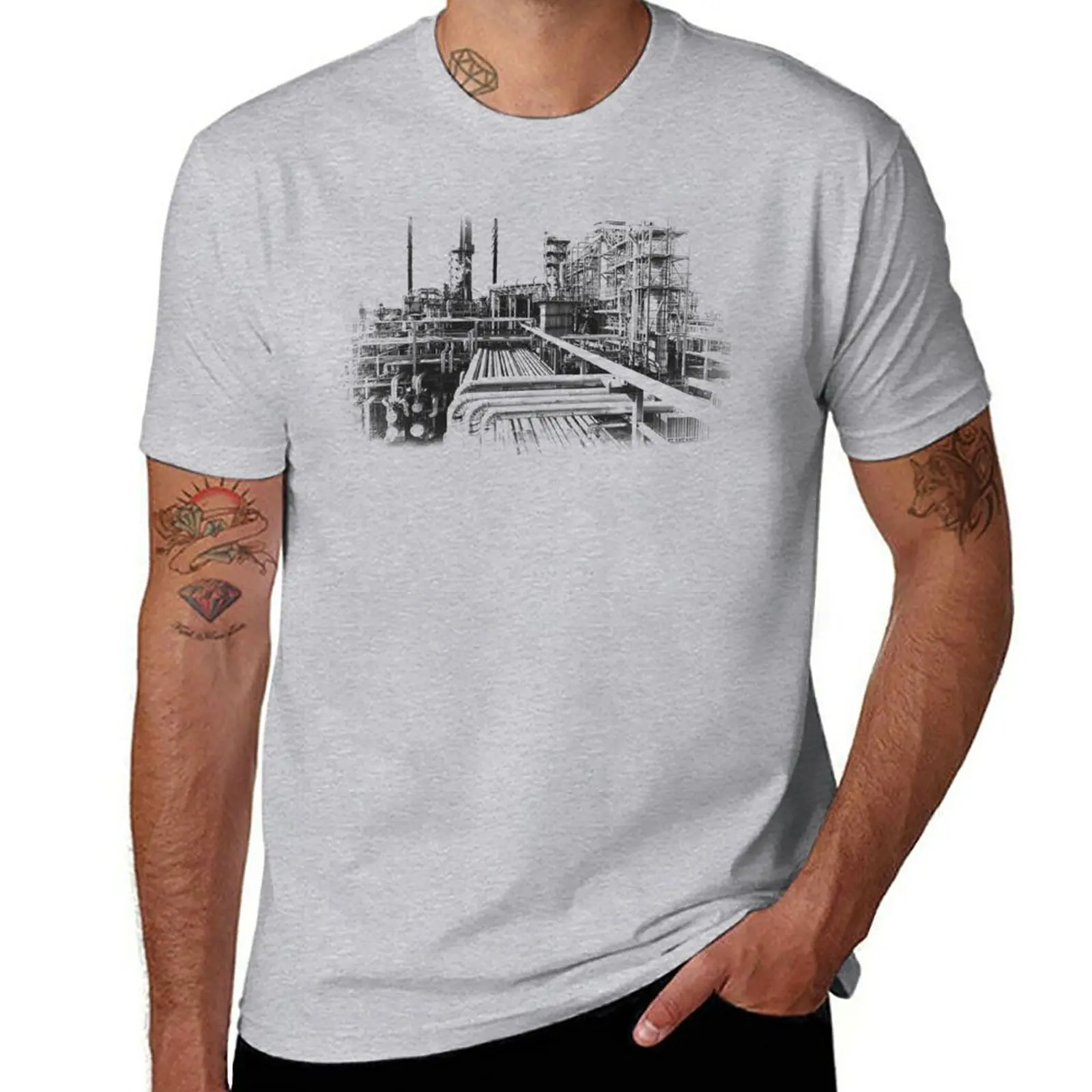 

New Old Refinery Industry Vintage Style T-Shirt sublime t shirt boys animal print shirt Aesthetic clothing t shirt men