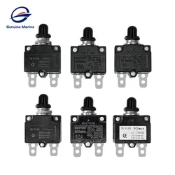 Circuit Breaker 5A 10A 15A 20A 25A 30A 35A 40A Push Button Resettable Thermal Circuit Breaker Panel Mount With Waterproof Cap