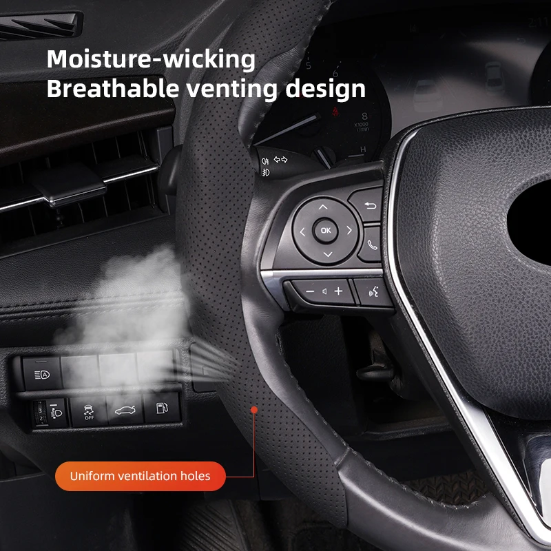 3pcs Peugeot Steering Wheel Cover Breathable Anti Slip Grip For Peugeot 206 308 208 207 3008 307 2008 508 407 5008 408 4008 301 view 5