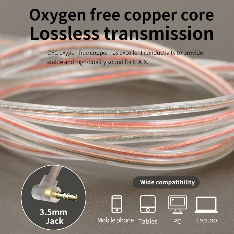 Headphone Bass KZ EDCX, Headphone In-Ear Olahraga, Headphone Ketepatan Tinggi Peredam Kebisingan, Che Baru