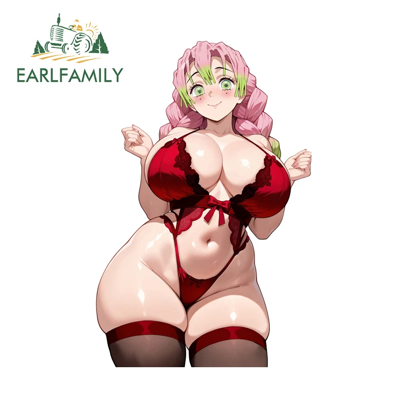 EARLFAMILY الحمار الكبير ميتسوري كانروجي هنتاي ملصقات السيارات شخصية باردة الشارات نابضة بالحياة واقية من الشمس مرآة الرؤية الخلفية الديكور #3