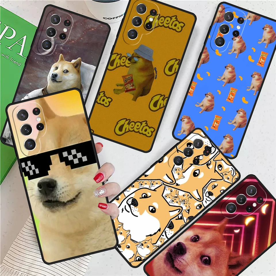 Cheems Shiba Inu Doge Meme For Samsung Galaxy S24 Ultra S21 S22 S8 S9 S10E Note 10 20 Plus FE S23 Phone case Cover Coque