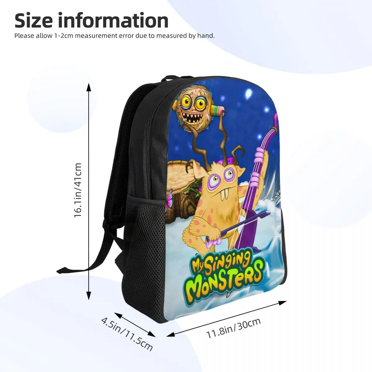 بلدي الغناء وحوش ألعاب الفيديو السفر على ظهره النساء الرجال مدرسة الكمبيوتر Bookbag كلية طالب Daypack حقائب