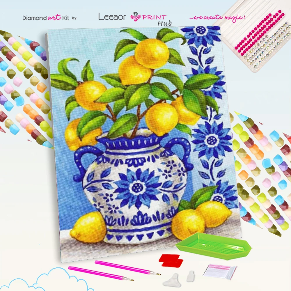 5d Diamond Painting Lemon Tree Rhinestone Mosaic Cross Stitch Kits Cartoon Oil Paint Art Embroidery Home Decor алмазная мозаика