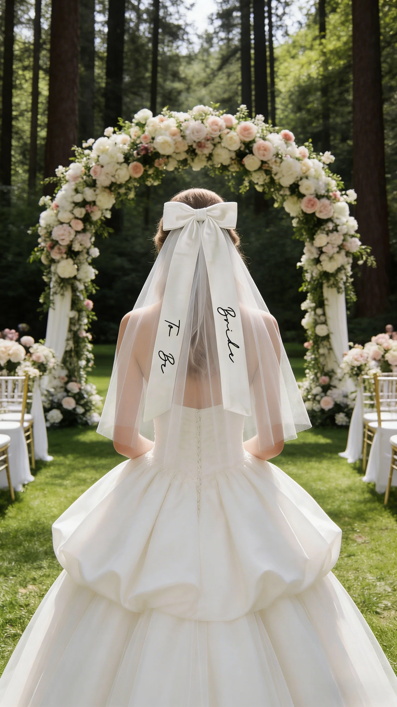 

[Creative Wedding] Bride to Be Bow Head Veil | 1pc | High Quality | Wedding Photography Props | Wedding Decoration | Creative