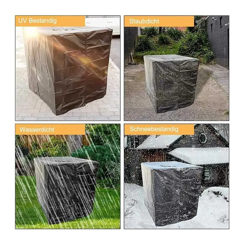 

T70C! 1000L Waterproof Dustproof Tank Cover Rainwater Tank Oxford Cloth UV Protection Cover Garden Water Tank Cover Silver