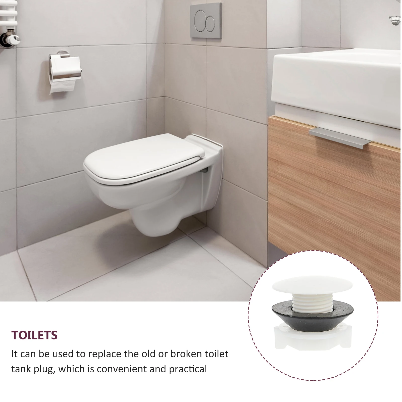 

2 шт., аксессуары для заглушек резервуара для воды, прочная пластиковая пробка, 4 крышки с внешней резьбой для замены ванной комнаты