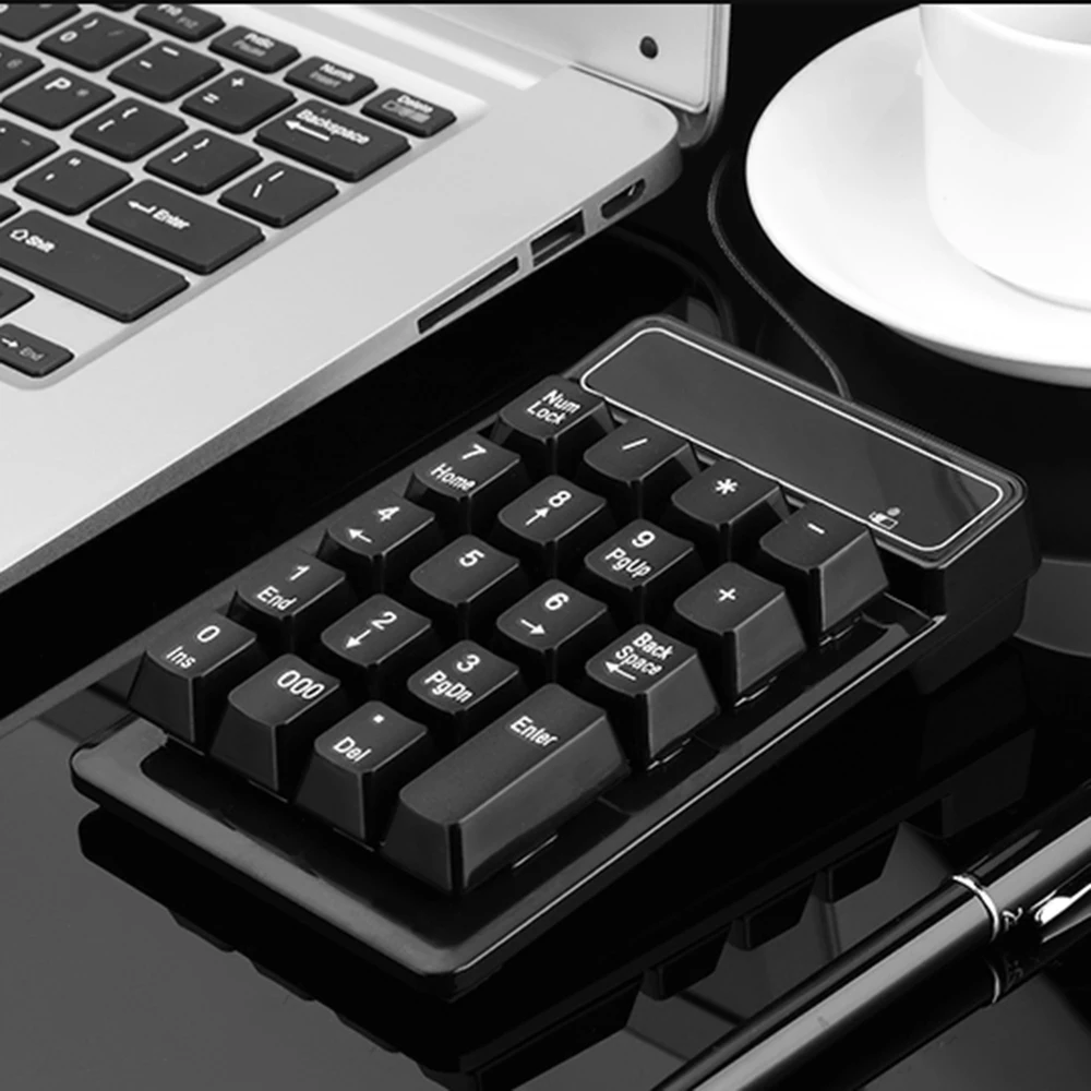 USB Wired Numeric Keypad Mechanical Feel Number Pad Keyboard 19 Keys Water-proof for Laptop Desktop PC Notebook Black