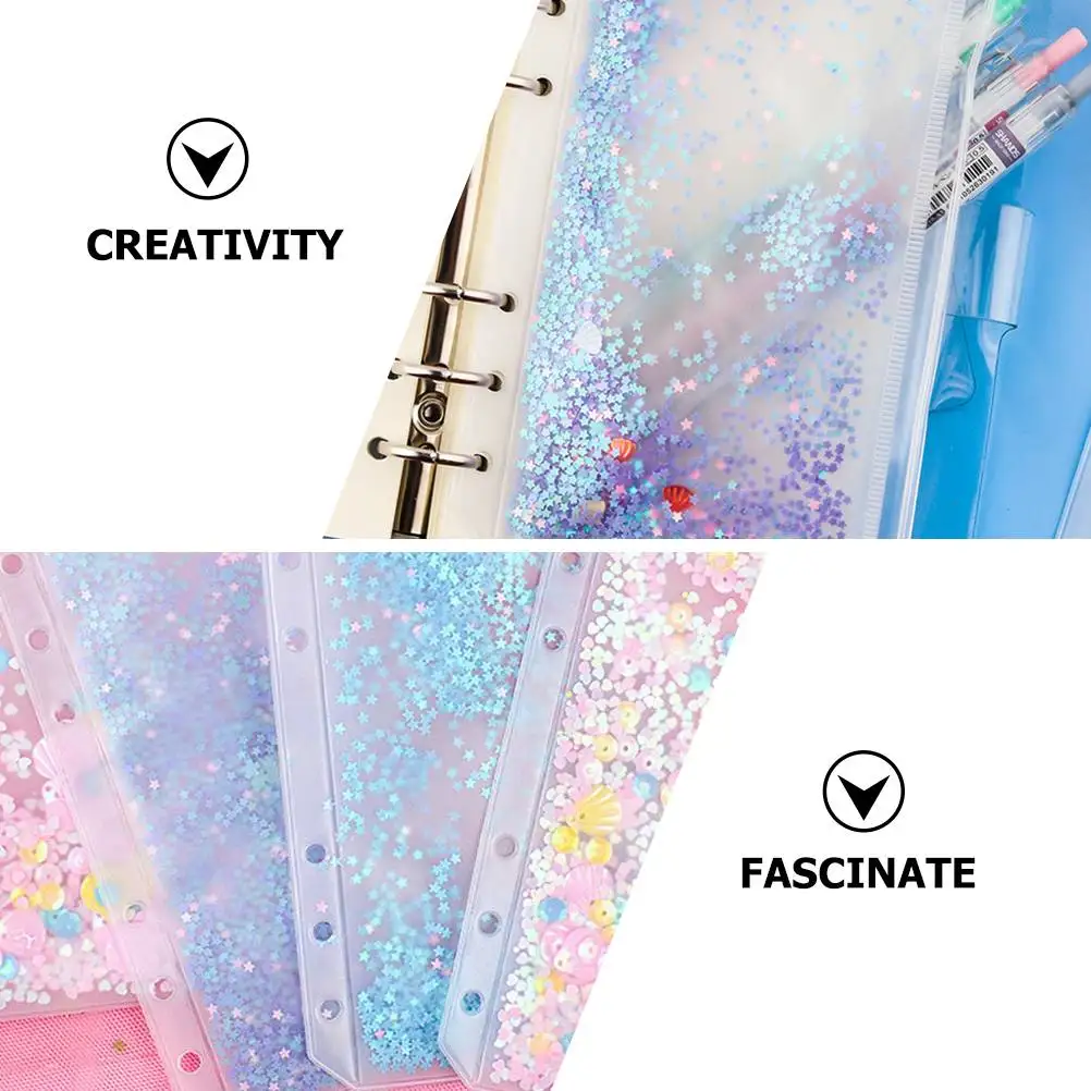 6 шт., сумка для переплета, папка-переплет, 6 отверстий, сумка для хранения на молнии, карманы с вкладышами, органайзер для документов