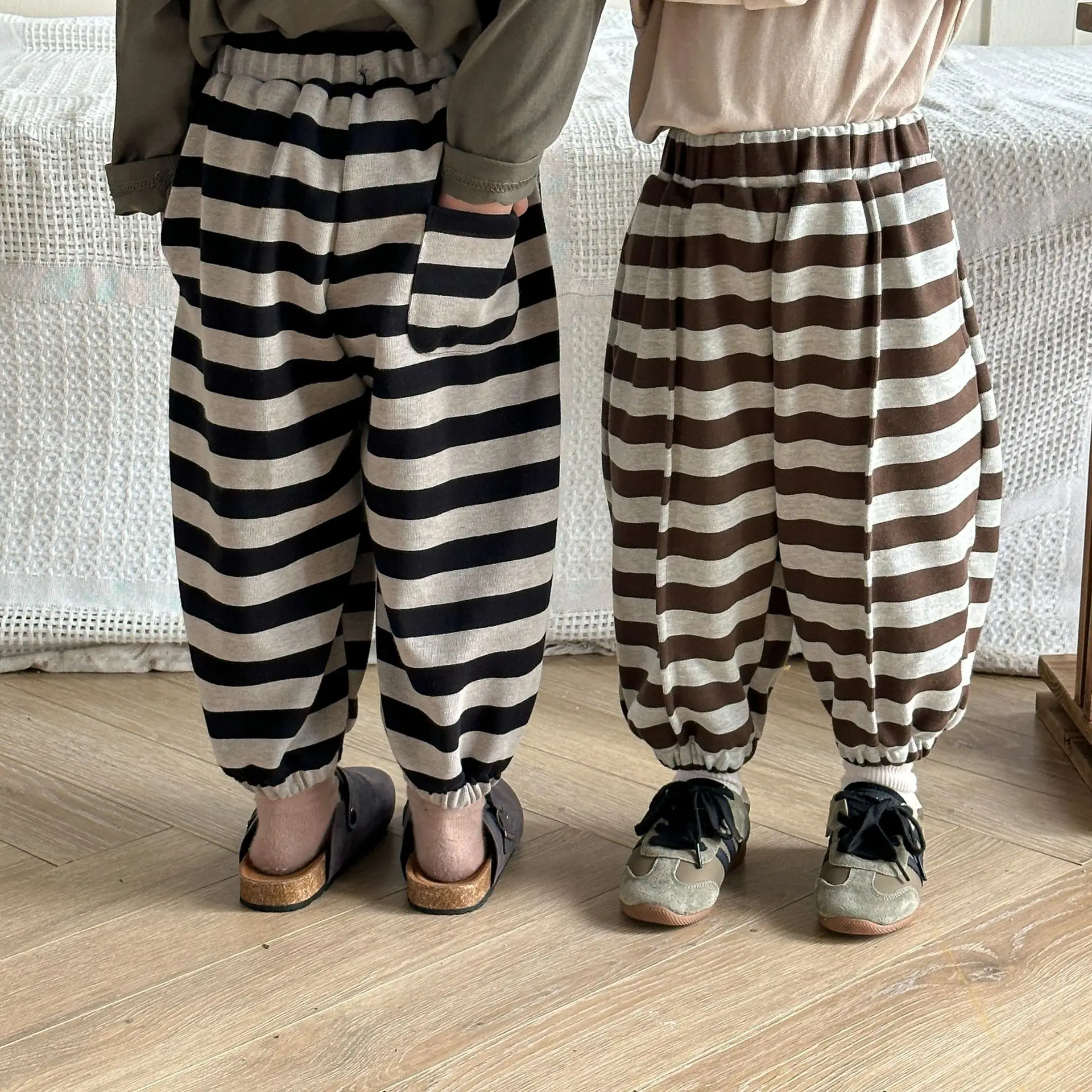 Kids Pants Children Motion Trousers Girl Stripe Casual Pants Boy Autumn New Spring Autumn Easy Baby Sweatpants 2024