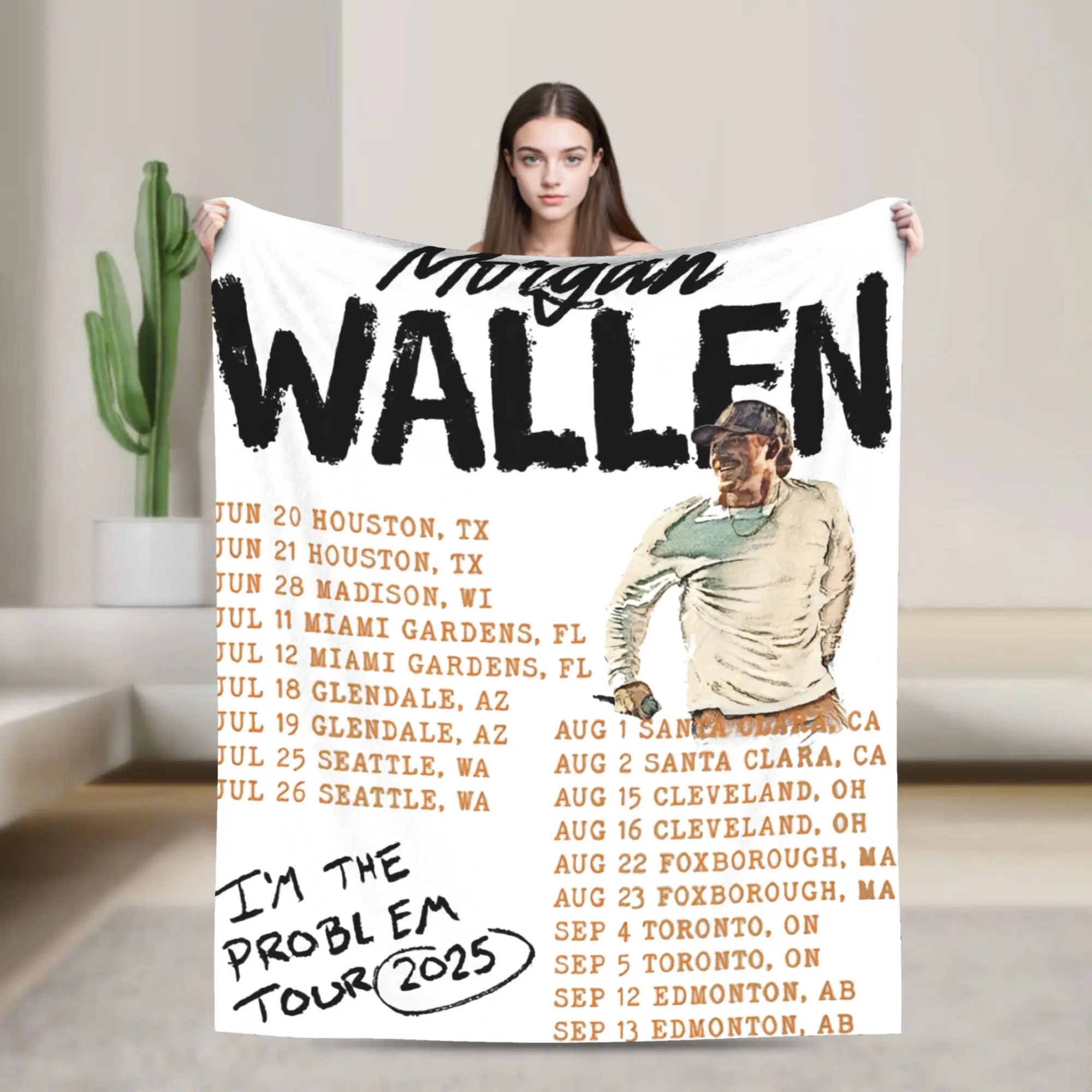

Morgan Wallen Tour Blanket Super Soft Cozy I'm The Promlem Concert Throw Blankets for Couch Multiple Sizes Bedding Throws