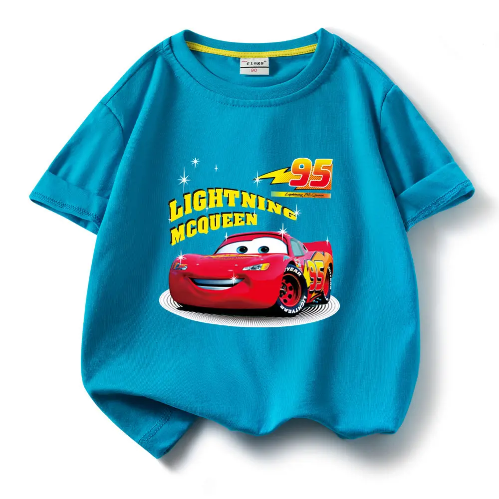 Disney Lightning McQueen animation cartoon children's short-sleeved creative personalized cotton boy half-sleeved T-shirt top