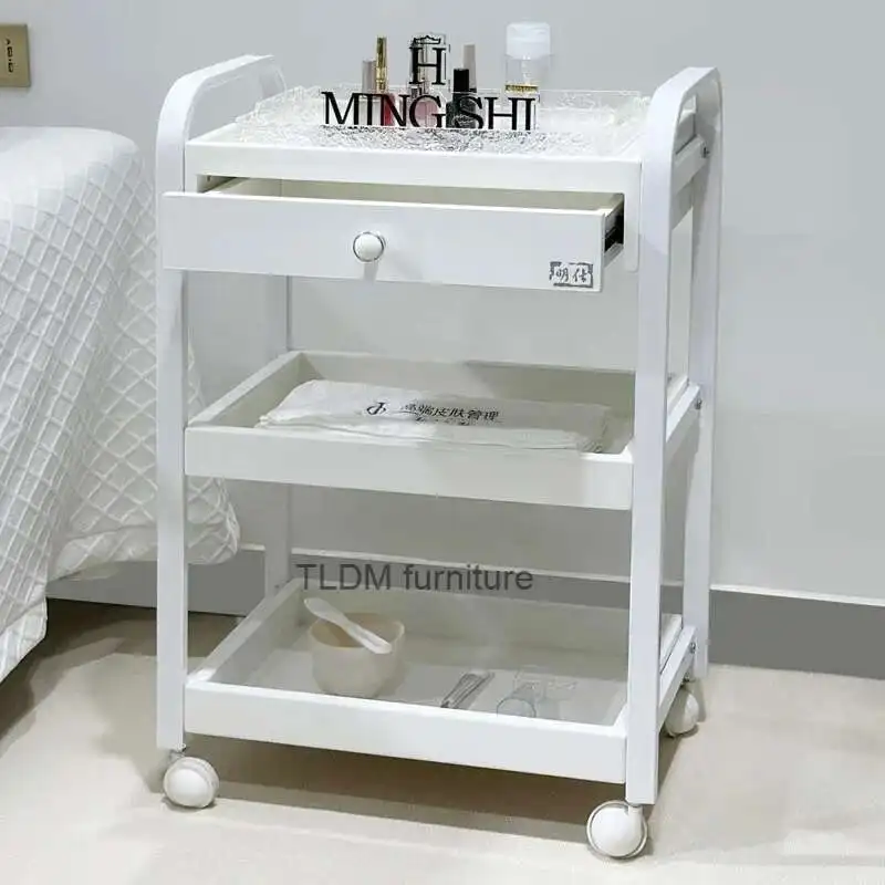 

Cart Beauty Salon Trolley Utility Drawers Cosmetic Rolling Salon Trolley Medical Storage Carrito barbershop furniture GY50GP