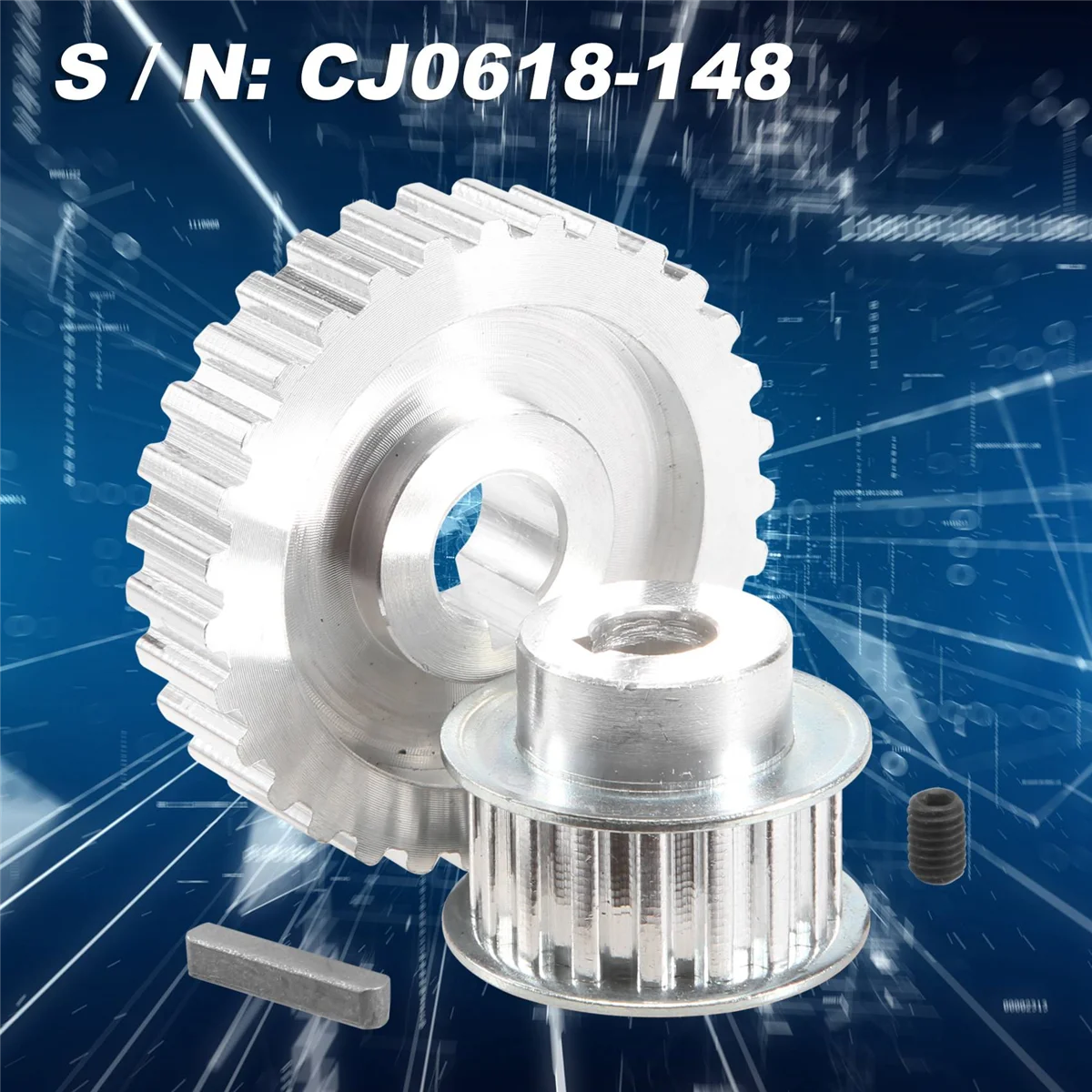 2Pcs Metal Synchronous Pulley Gear Motor Belt Gear Drive Wheel Gear S Cj0618 Mini Lathe Gears , Metal Cutting Machine Gears