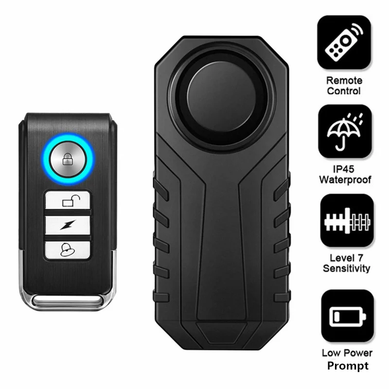 Alarma inalámbrica para bicicleta y motocicleta, Control remoto, resistente al agua, alarma de seguridad antipérdida, Detector de vibración