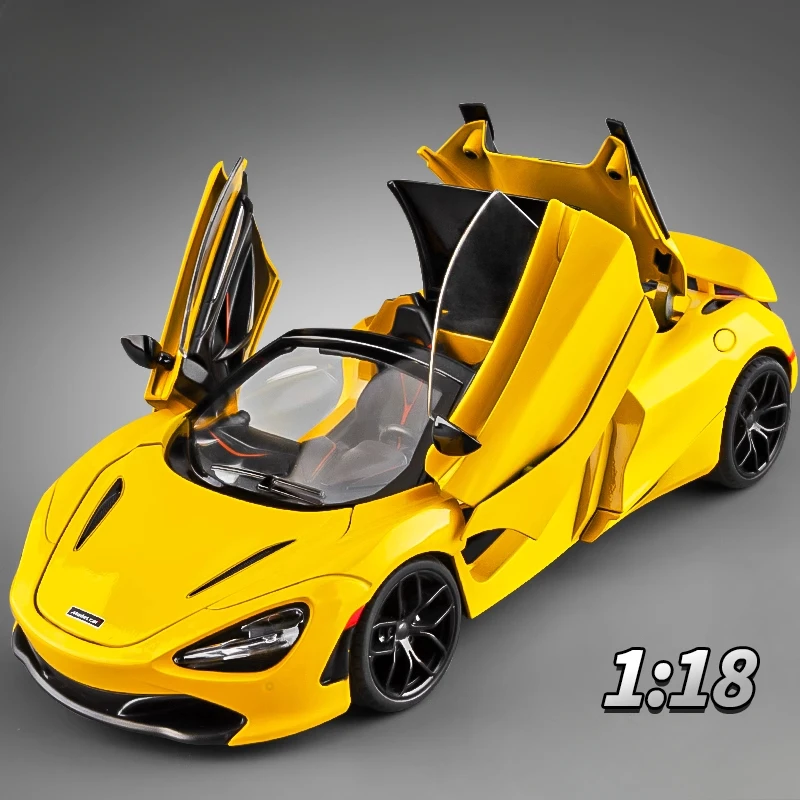 

1:18 720S Supercar Alloy Diecast Car Model Sound and Light Pull Back Children's Toy Collectibles Birthday gift