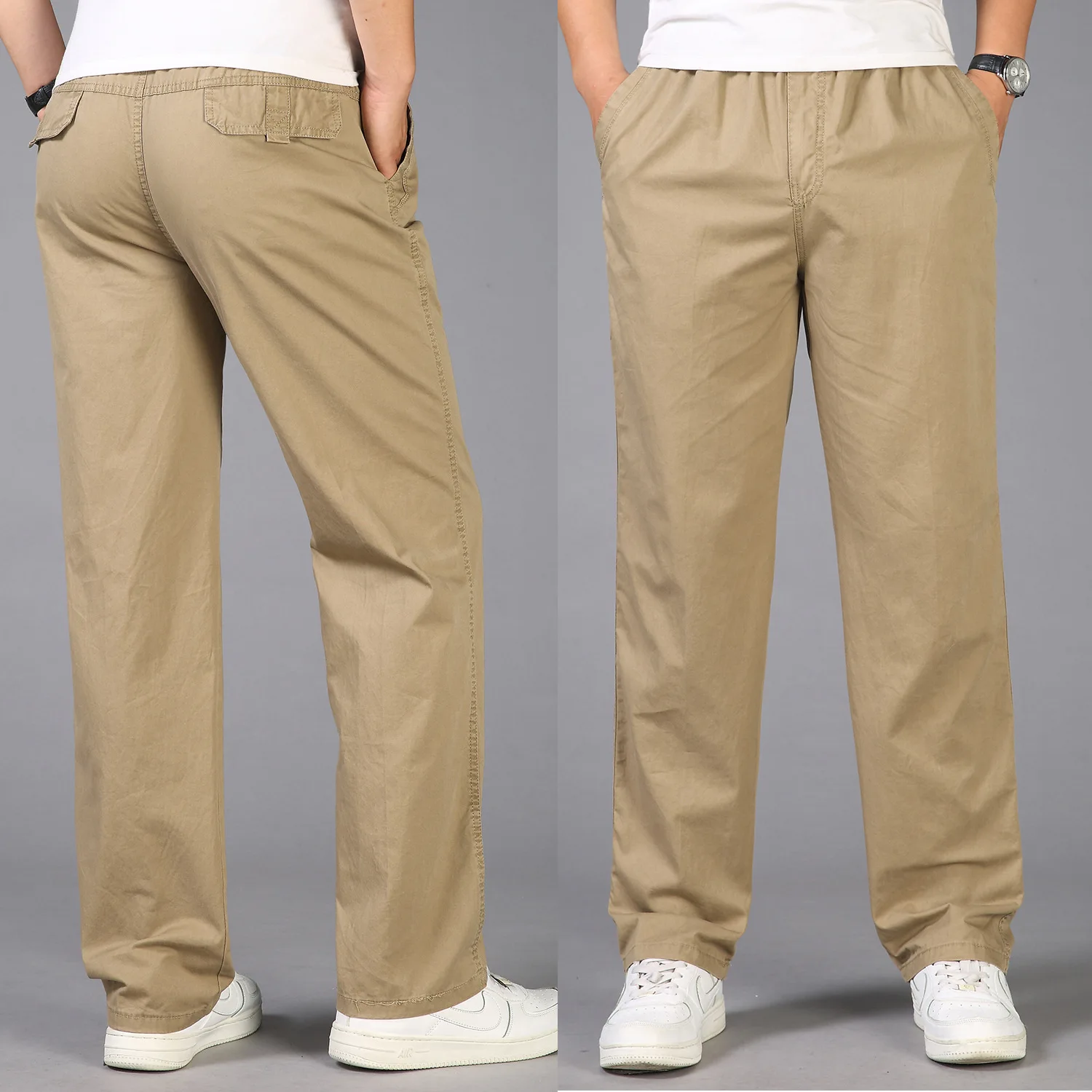 

2025 New Spring-Autumn Pure Cotton Pants Men's Zipper Casual Fashion Pants Men's Extra Large Workwear Pants Men's M-6XL