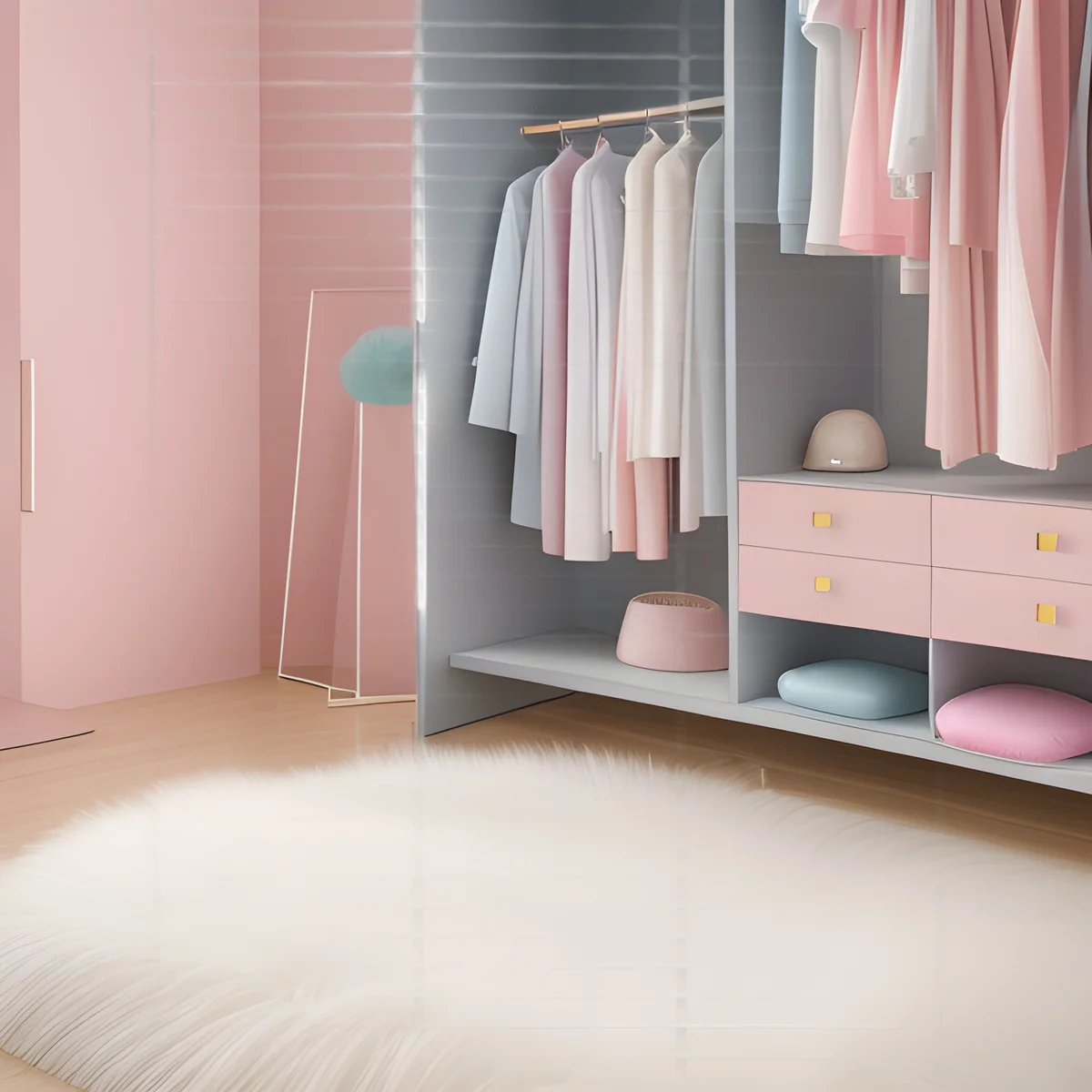 

Bedroom, metal wardrobe, wall building, wardrobe, walk-in, corner, hanger