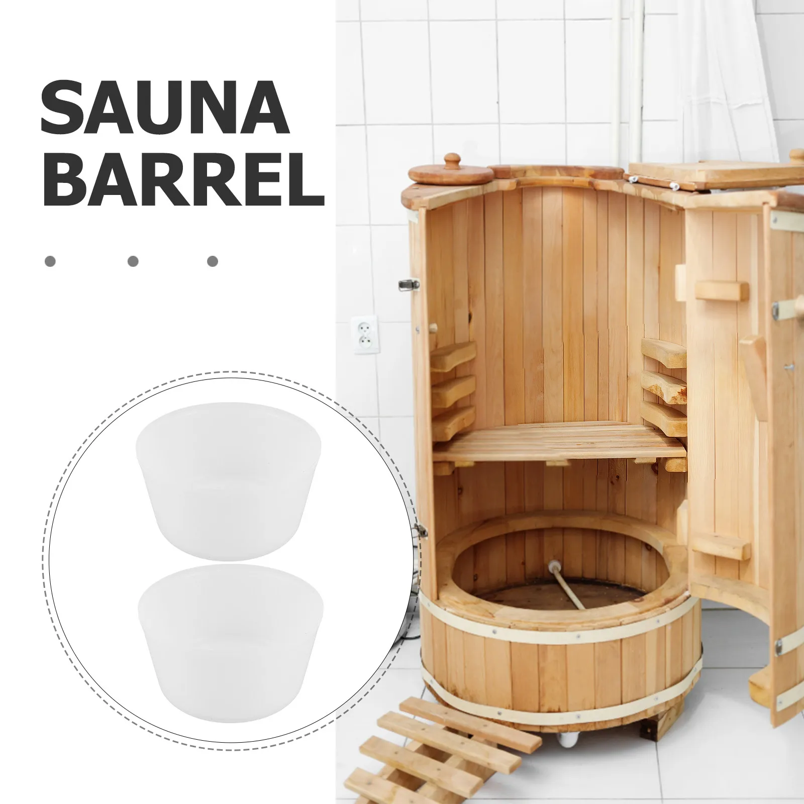 2Pcs Reusable Plastic Liner Insert for 4L Wooden Sauna Bucket Foot Bath Barrel Easy Clean Replacement Spa Accessory